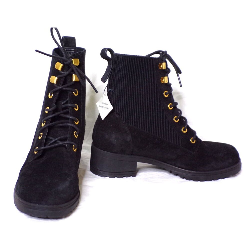 🆕 COLE HAAN Camea Ankle Moto Combat Waterproof Boot 7.5 Black - Picture 5 of 11